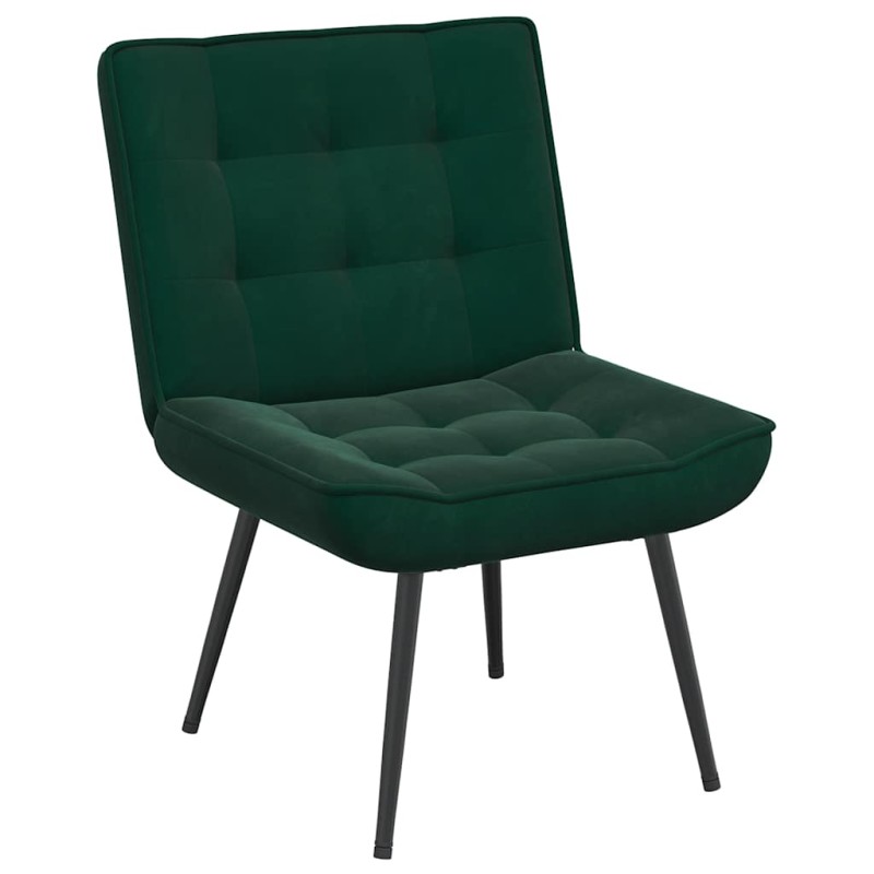 vidaXL Καρέκλα χαλάρωσης σκούρο πράσινο 64x74x84 cm Βελούδο