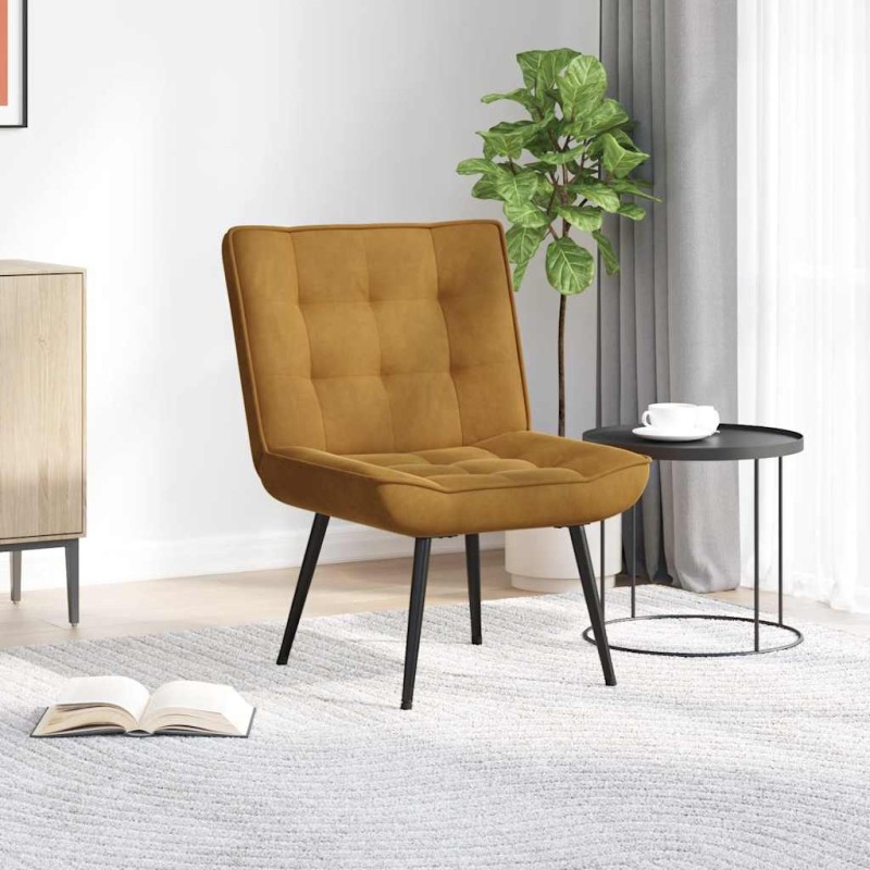 vidaXL Καρέκλα χαλάρωσης καφέ 64x74x84 cm Βελούδο