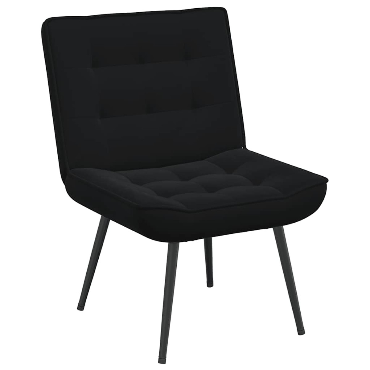vidaXL Πολυθρόνα Relax Μαύρη Βελούδινη με Σκαμπό