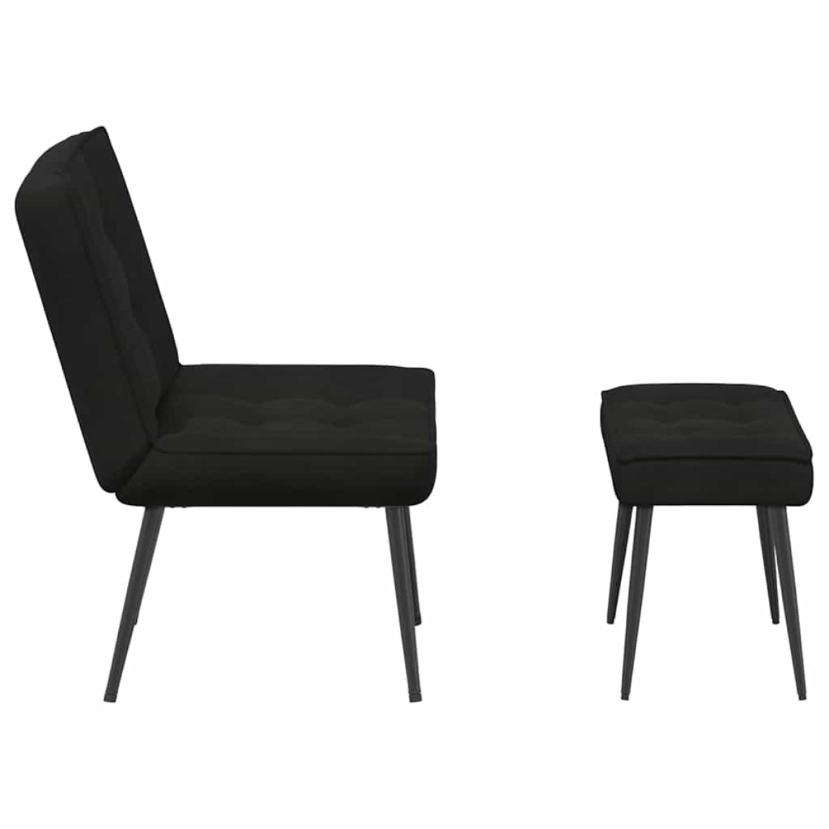 vidaXL Πολυθρόνα Relax Μαύρη Βελούδινη με Σκαμπό
