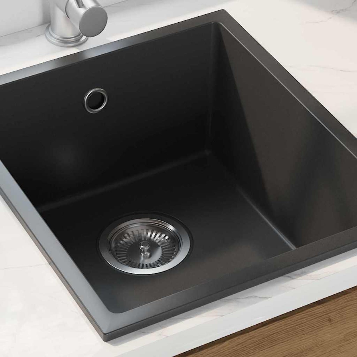 vidaXL Σιντρινο κουζίνας Μαύρο 38 x 44 x 20 εκ. Γρανίτης