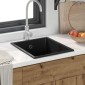 vidaXL Σιντρινο κουζίνας Μαύρο 38 x 44 x 20 εκ. Γρανίτης