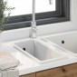 vidaXL Σιντρινο κουζίνας Λευκό 21 x 44 x 14 εκ. Γρανίτης