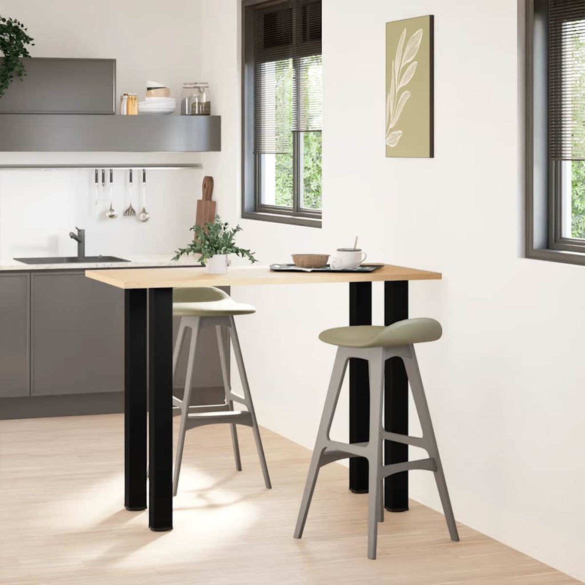 vidaXL Πόδια Τραπεζιού Μπαρ 4 τεμ. Μαύρα 100-102 εκ. Ατσάλι