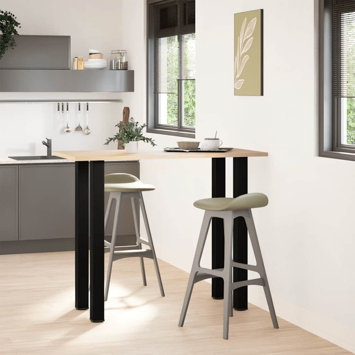 vidaXL Πόδια Τραπεζιού Μπαρ 4 τεμ. Μαύρο 110-112 εκ. Ατσάλινο