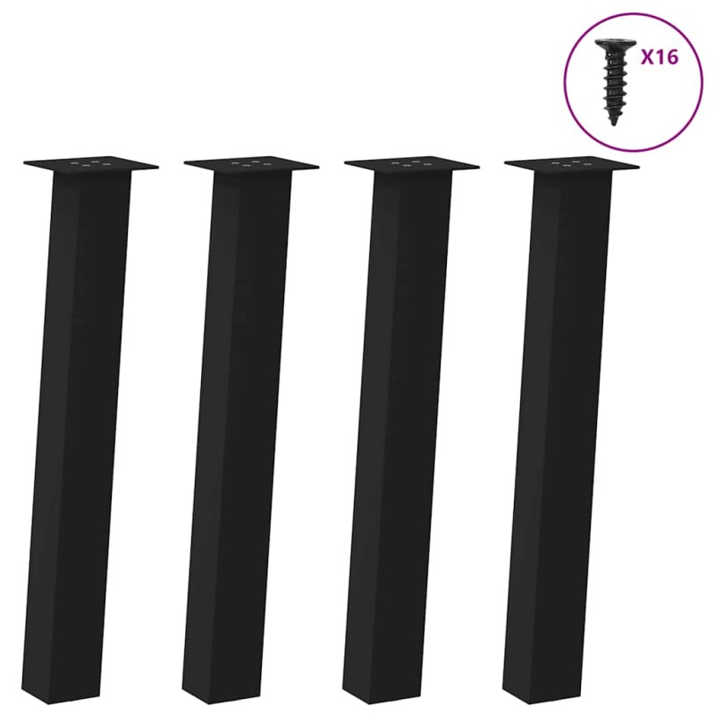 vidaXL Πόδια Κονσόλας 4 τεμ. Μαύρα Ατσάλινα 72 εκ.
