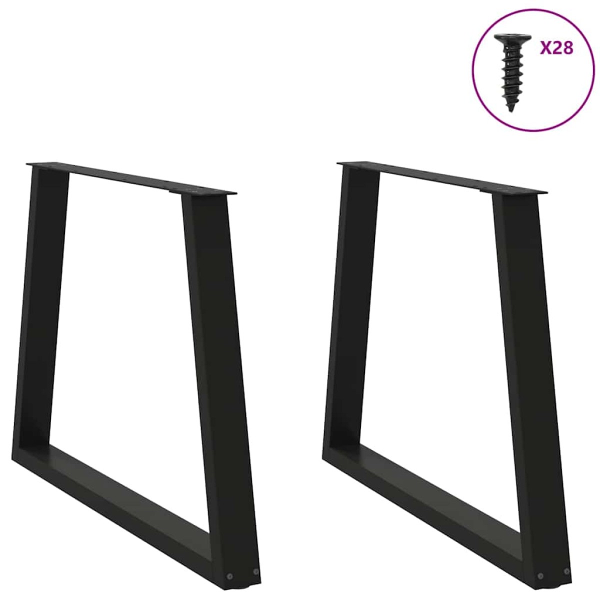 vidaXL Πόδια Τραπεζαρίας Σχήματος V 2 τεμ. Μαύρο 100x (72-73,3) εκ. Ατσάλι