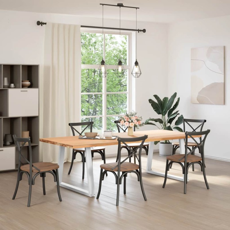 vidaXL Πόδια Τραπεζαρίας Σχήματος V 2 τεμ. Λευκά 100x (72-73,3) εκ. Ατσάλι