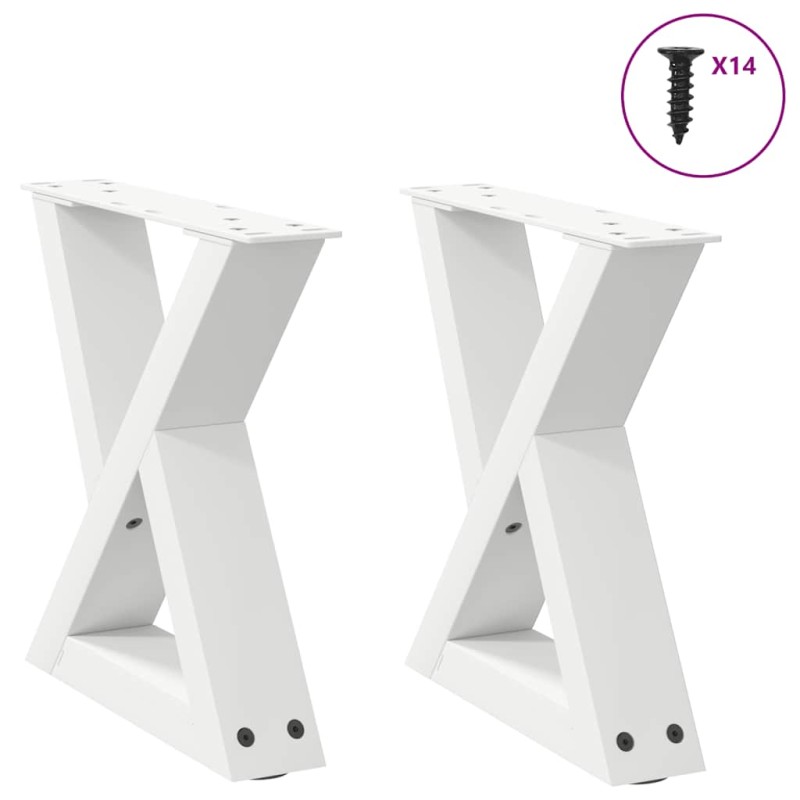 vidaXL Πόδια Τραπεζιού Σαλονιού 2 τεμ. Λευκά 30x(30-31,3) εκ. Ατσάλι
