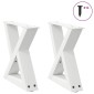 vidaXL Πόδια Τραπεζιού Σαλονιού 2 τεμ. Λευκά 30x(30-31,3) εκ. Ατσάλι