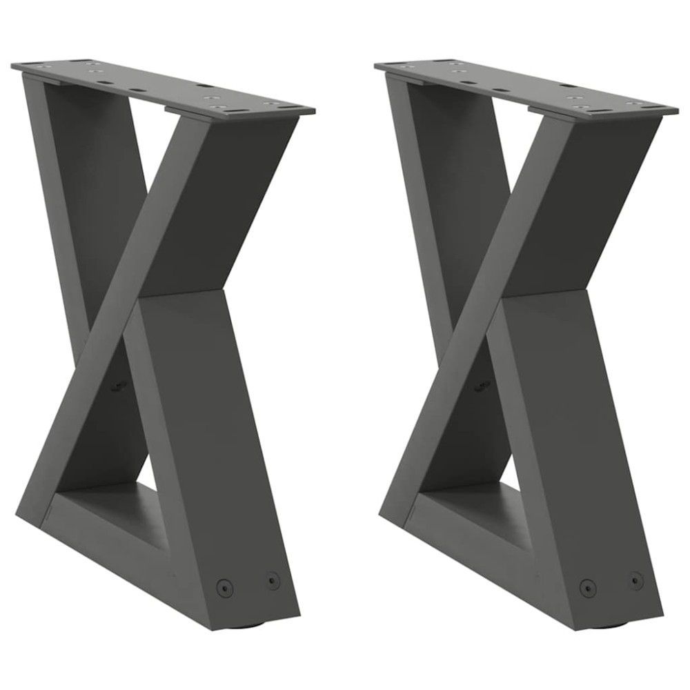 vidaXL Πόδια Τραπεζιού Σαλονιού 2 τεμ. Ανθρακί 30x(30-31,3) εκ. Ατσάλι