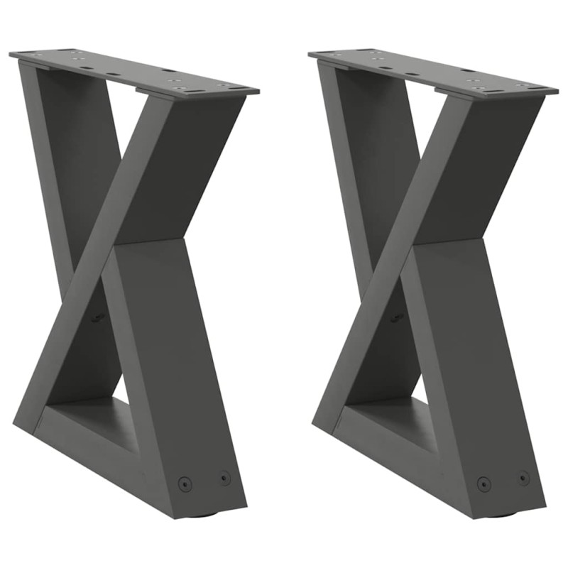 vidaXL Πόδια Τραπεζιού Σαλονιού 2 τεμ. Ανθρακί 30x(30-31,3) εκ. Ατσάλι