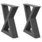 vidaXL Πόδια Τραπεζιού Σαλονιού 2 τεμ. Ανθρακί 30x(30-31,3) εκ. Ατσάλι