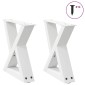 vidaXL Πόδια Τραπεζιού Σαλονιού 2 τεμ. Λευκά 40x(30-31,3) εκ. Ατσάλι