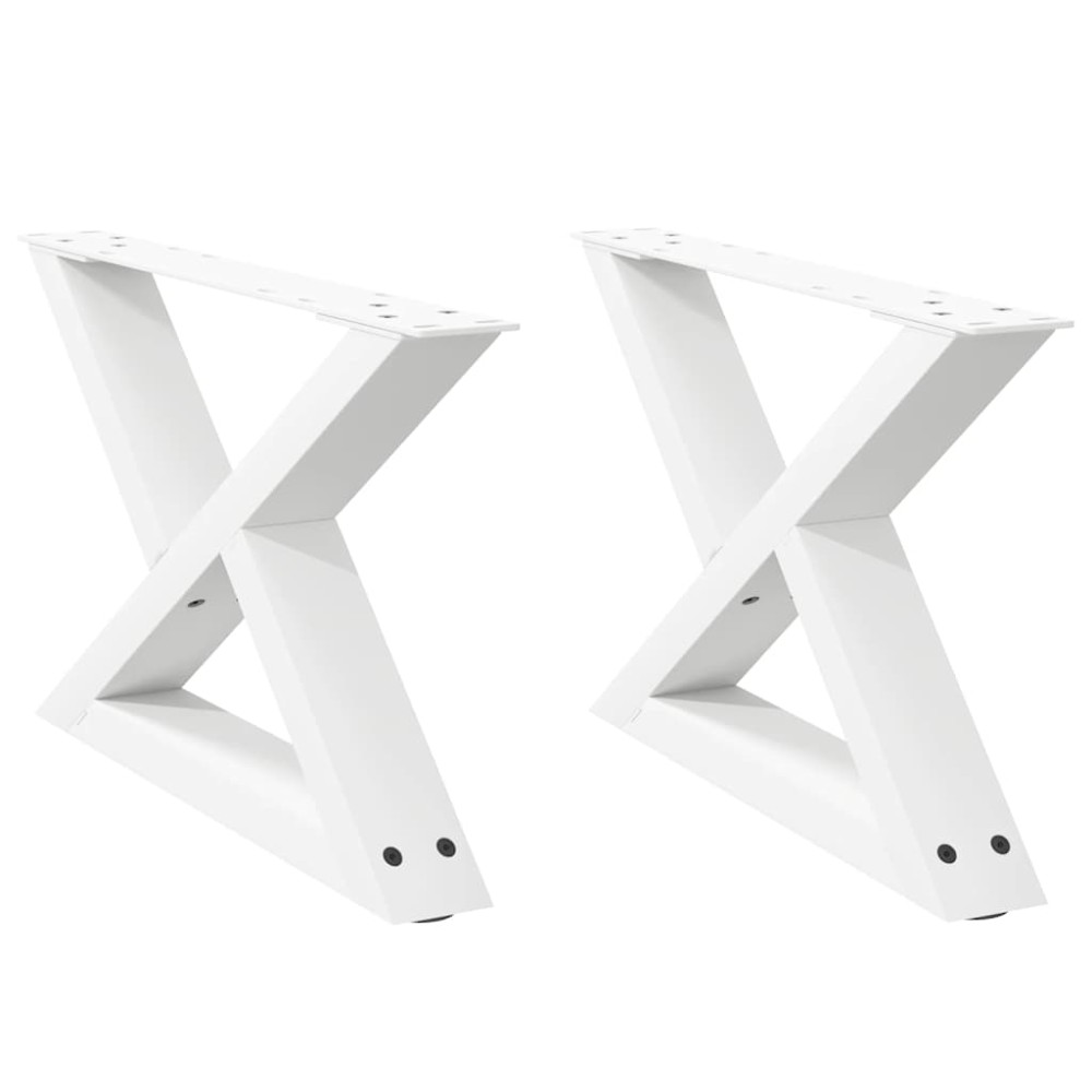 vidaXL Πόδια Τραπεζιού Σαλονιού 2 τεμ. Λευκά 50x(30-31,3) εκ. Ατσάλι