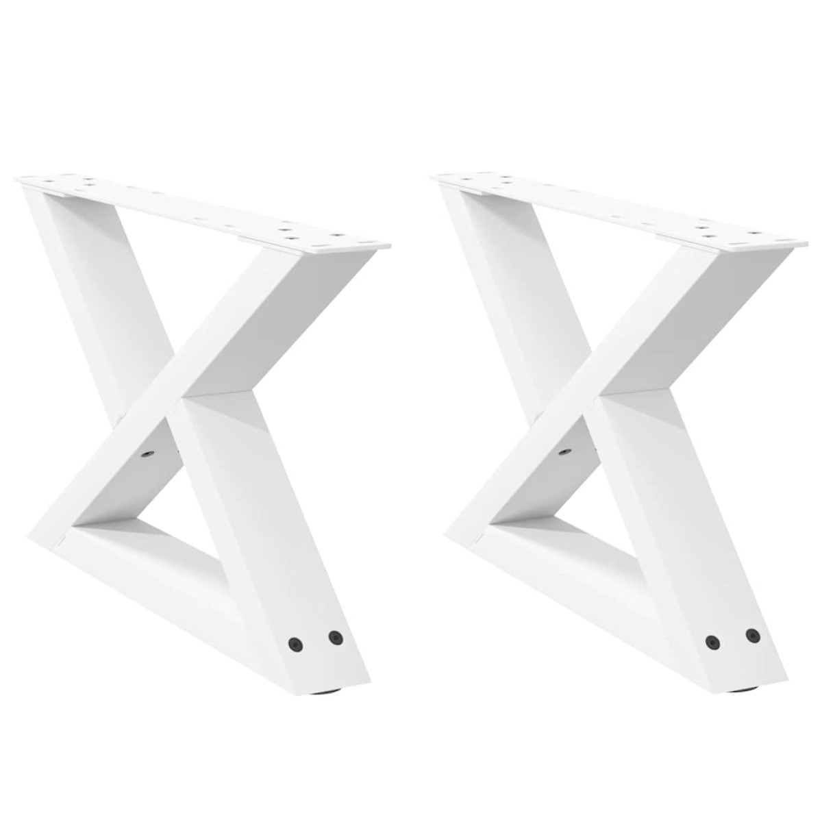 vidaXL Πόδια Τραπεζιού Σαλονιού 2 τεμ. Λευκά 50x(30-31,3) εκ. Ατσάλι