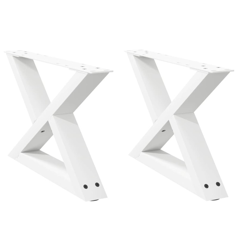 vidaXL Πόδια Τραπεζιού Σαλονιού 2 τεμ. Λευκά 50x(30-31,3) εκ. Ατσάλι