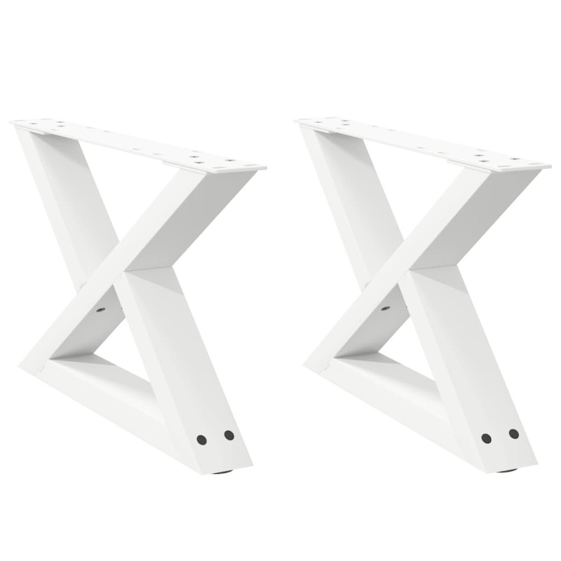 vidaXL Πόδια Τραπεζιού Σαλονιού 2 τεμ. Λευκά 60x(30-31,3) εκ. Ατσάλι