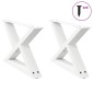 vidaXL Πόδια Τραπεζιού Σαλονιού 2 τεμ. Λευκά 60x(30-31,3) εκ. Ατσάλι