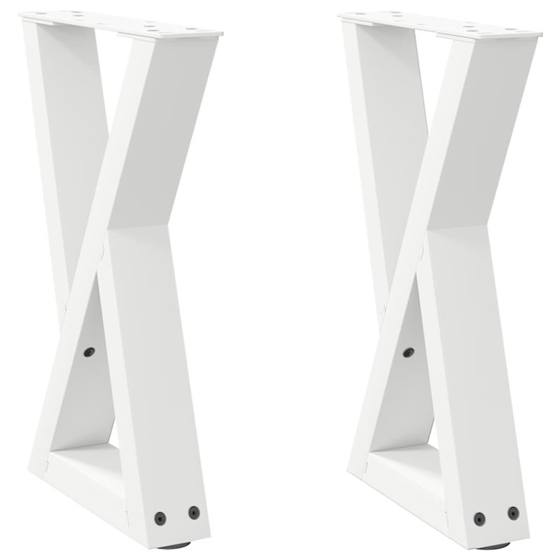 vidaXL Πόδια Τραπεζιού Σαλονιού 2 τεμ. Λευκά 38x(42-43,3) εκ. Ατσάλι
