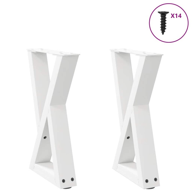 vidaXL Πόδια Τραπεζιού Σαλονιού 2 τεμ. Λευκά 38x(42-43,3) εκ. Ατσάλι