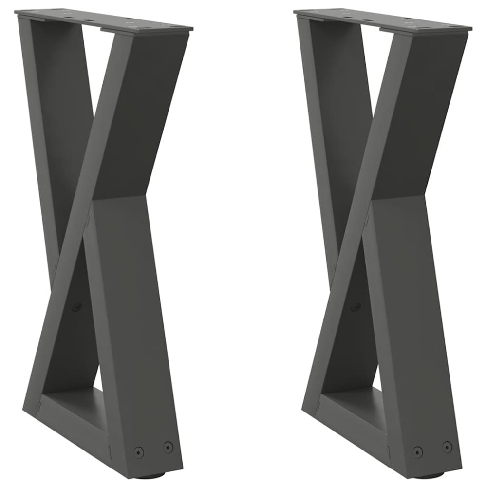vidaXL Πόδια Τραπεζιού Σαλονιού 2 τεμ. Ανθρακί 38x(42-43,3) εκ. Ατσάλι