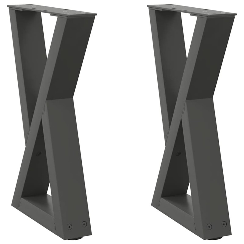 vidaXL Πόδια Τραπεζιού Σαλονιού 2 τεμ. Ανθρακί 38x(42-43,3) εκ. Ατσάλι