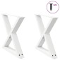 vidaXL Πόδια Τραπεζιού Σαλονιού 2 τεμ. Λευκά 60x(42-43,3) εκ. Ατσάλι