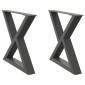 vidaXL Πόδια Τραπεζιού Σαλονιού 2 τεμ. Ανθρακί 60x(42-43,3) εκ. Ατσάλι