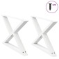 vidaXL Πόδια Τραπεζιού Σαλονιού 2 τεμ. Λευκά 70x(42-43,3) εκ. Ατσάλι