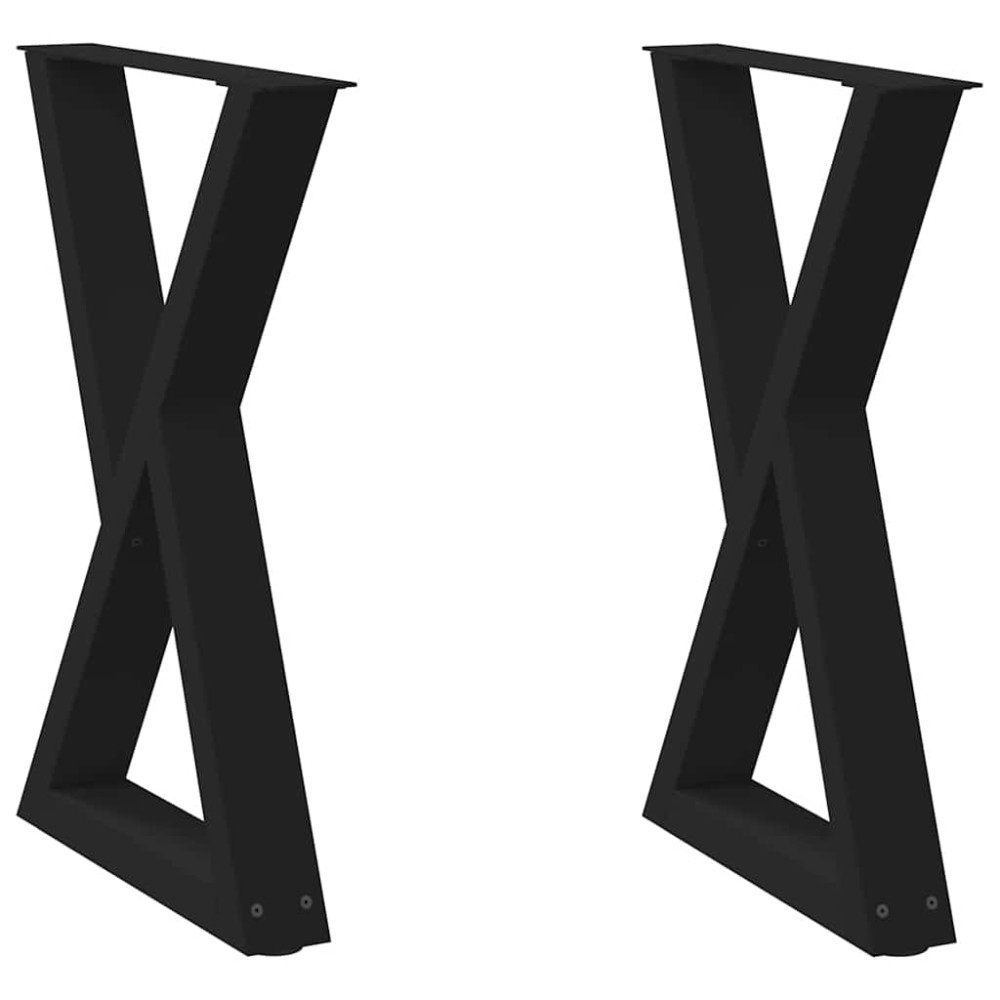 vidaXL Πόδια Τραπεζαρίας 2 τεμ. Μαύρο 50x(72-73,3) εκ. Ατσάλι