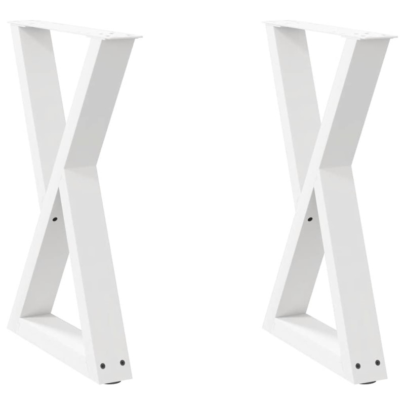 vidaXL Πόδια Τραπεζαρίας 2 τεμ. Λευκά 50x(72-73,3) εκ. Ατσάλι