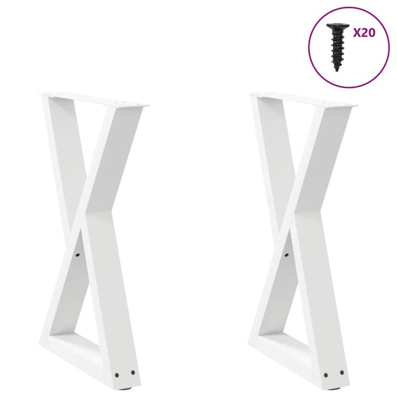 vidaXL Πόδια Τραπεζαρίας 2 τεμ. Λευκά 50x(72-73,3) εκ. Ατσάλι