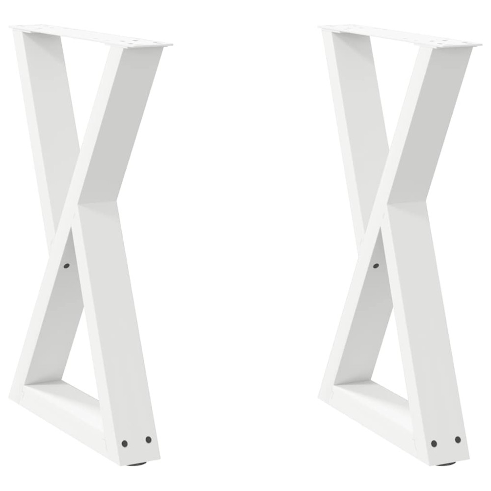 vidaXL Πόδια Τραπεζαρίας 2 τεμ. Λευκά 60x(72-73,3) εκ. Ατσάλι