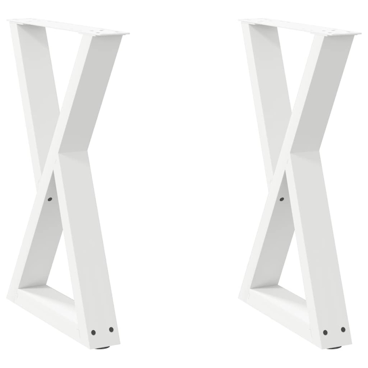 vidaXL Πόδια Τραπεζαρίας 2 τεμ. Λευκά 60x(72-73,3) εκ. Ατσάλι