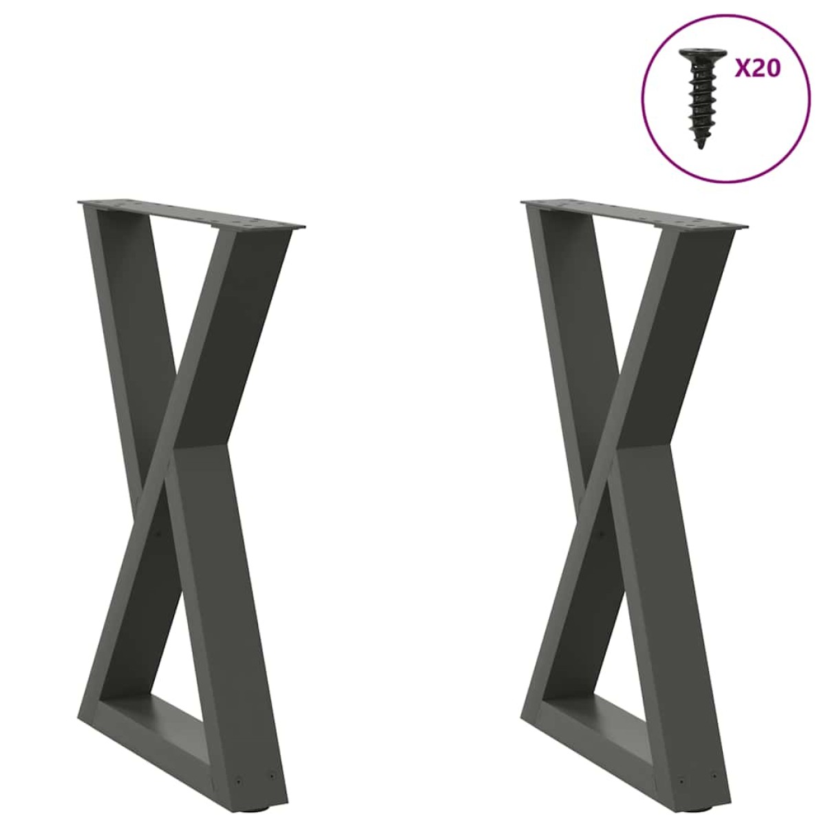 vidaXL Πόδια Τραπεζαρίας 2 τεμ. Ανθρακί 60x(72-73,3) εκ. Ατσάλι
