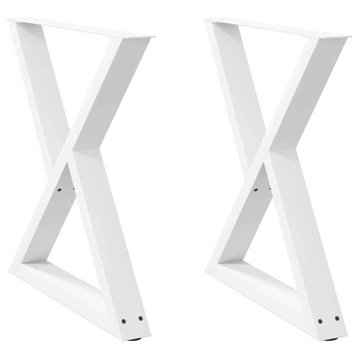 vidaXL Πόδια Τραπεζαρίας 2 τεμ. Λευκά 70x(72-73,3) εκ. Ατσάλι