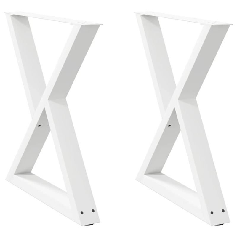 vidaXL Πόδια Τραπεζαρίας 2 τεμ. Λευκά 70x(72-73,3) εκ. Ατσάλι