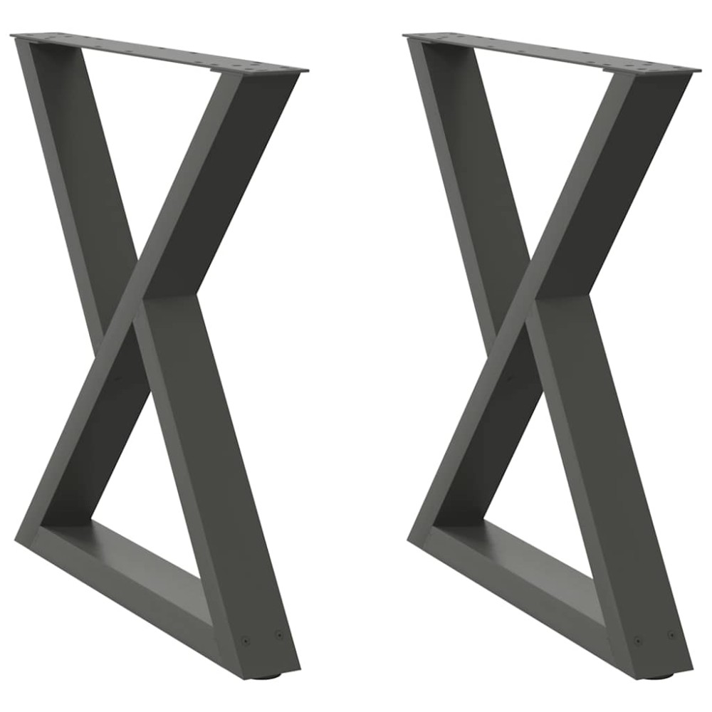 vidaXL Πόδια Τραπεζαρίας 2 τεμ. Ανθρακί 70x(72-73,3) εκ. Ατσάλι