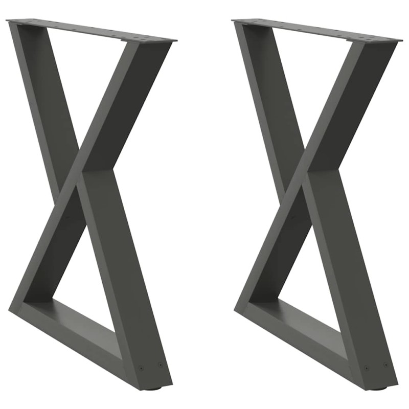 vidaXL Πόδια Τραπεζαρίας 2 τεμ. Ανθρακί 70x(72-73,3) εκ. Ατσάλι