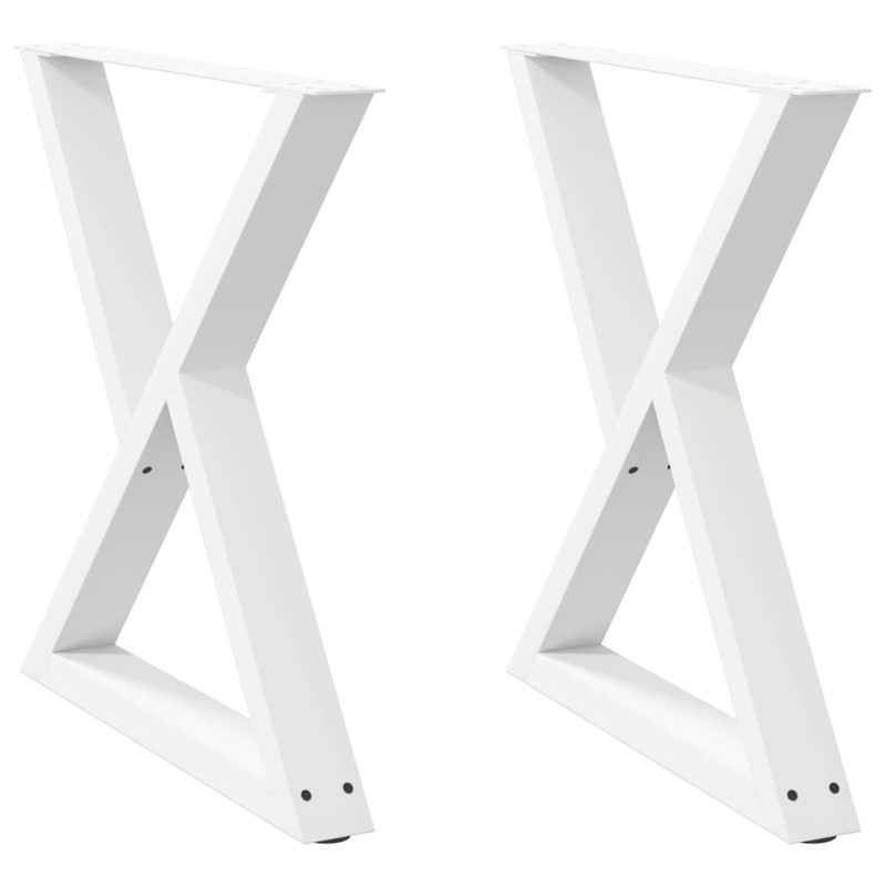 vidaXL Πόδια Τραπεζαρίας 2 τεμ. Λευκά 80x(72-73,3) εκ. Ατσάλι