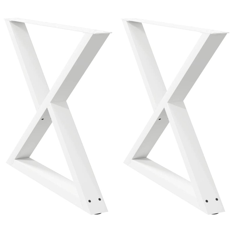 vidaXL Πόδια Τραπεζαρίας 2 τεμ. Λευκά 90x(72-73,3) εκ. Ατσάλι