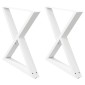 vidaXL Πόδια Τραπεζαρίας 2 τεμ. Λευκά 90x(72-73,3) εκ. Ατσάλι