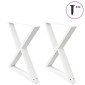 vidaXL Πόδια Τραπεζαρίας 2 τεμ. Λευκά 90x(72-73,3) εκ. Ατσάλι