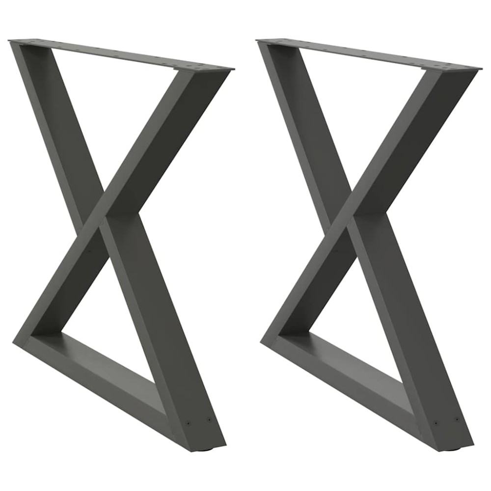 vidaXL Πόδια Τραπεζαρίας 2 τεμ. Ανθρακί 90x(72-73,3) εκ. Ατσάλι