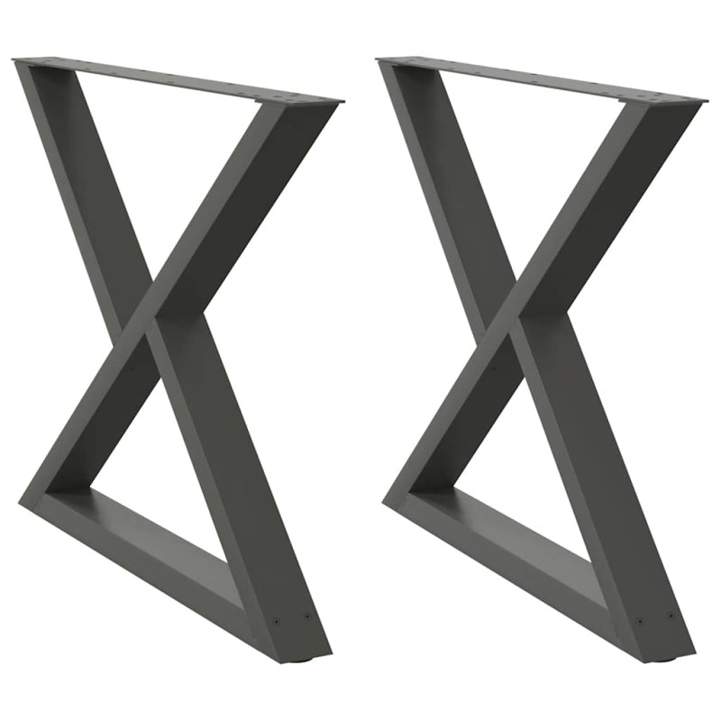 vidaXL Πόδια Τραπεζαρίας 2 τεμ. Ανθρακί 90x(72-73,3) εκ. Ατσάλι