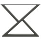 vidaXL Πόδια Τραπεζαρίας 2 τεμ. Ανθρακί 90x(72-73,3) εκ. Ατσάλι