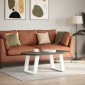 vidaXL Πόδια Τραπεζιού Σαλονιού σε Σχήμα U 2 τεμ. Λευκά 50x(42-43) εκ. Ατσάλι