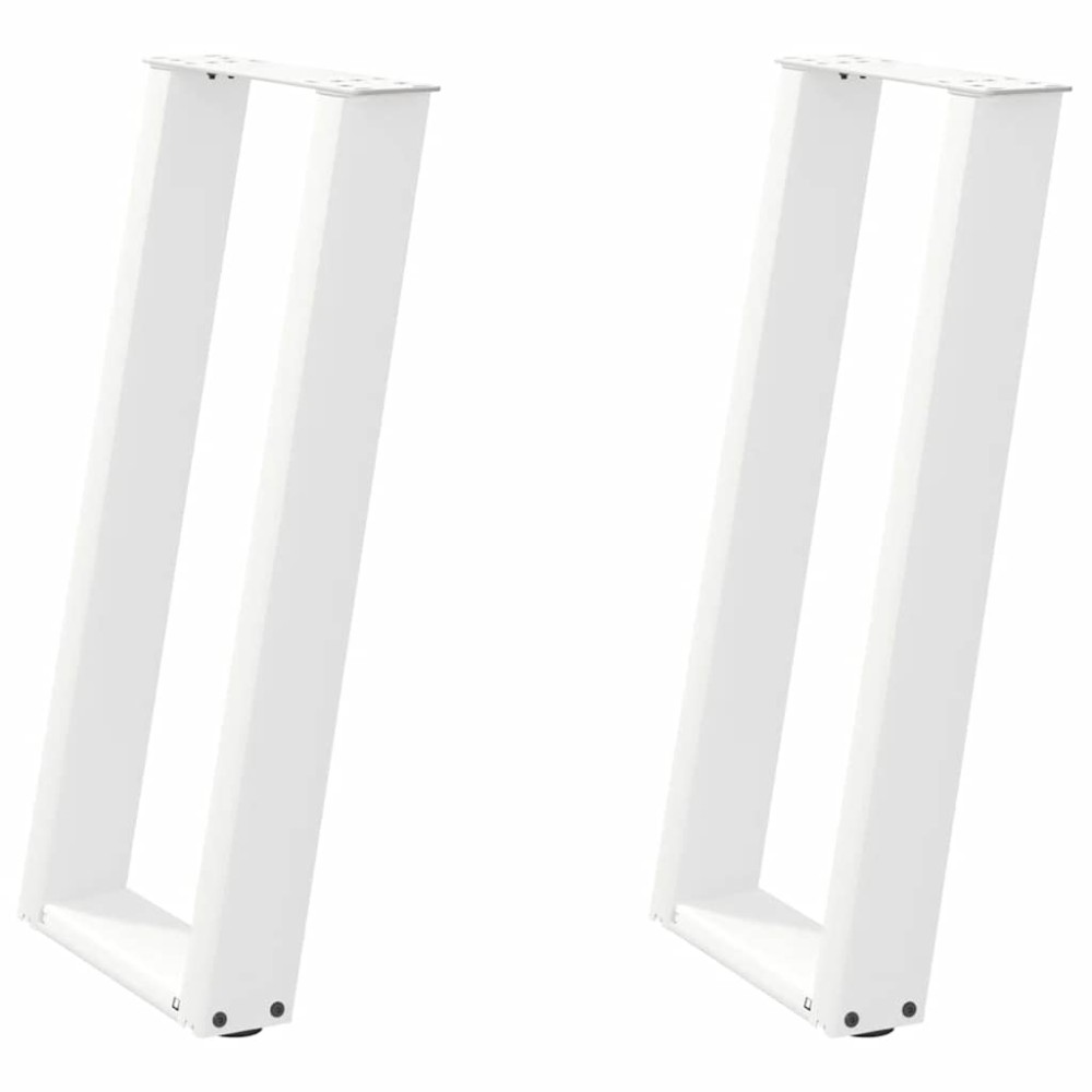 vidaXL Πόδια Κονσόλας σε Σχήμα U 2 τεμ. Λευκά 28x(72-73) εκ. Ατσάλι