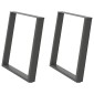 vidaXL Πόδια Τραπεζαρίας σε Σχήμα U 2 τεμ. Ανθρακί 70x(72-73) εκ. Ατσάλι